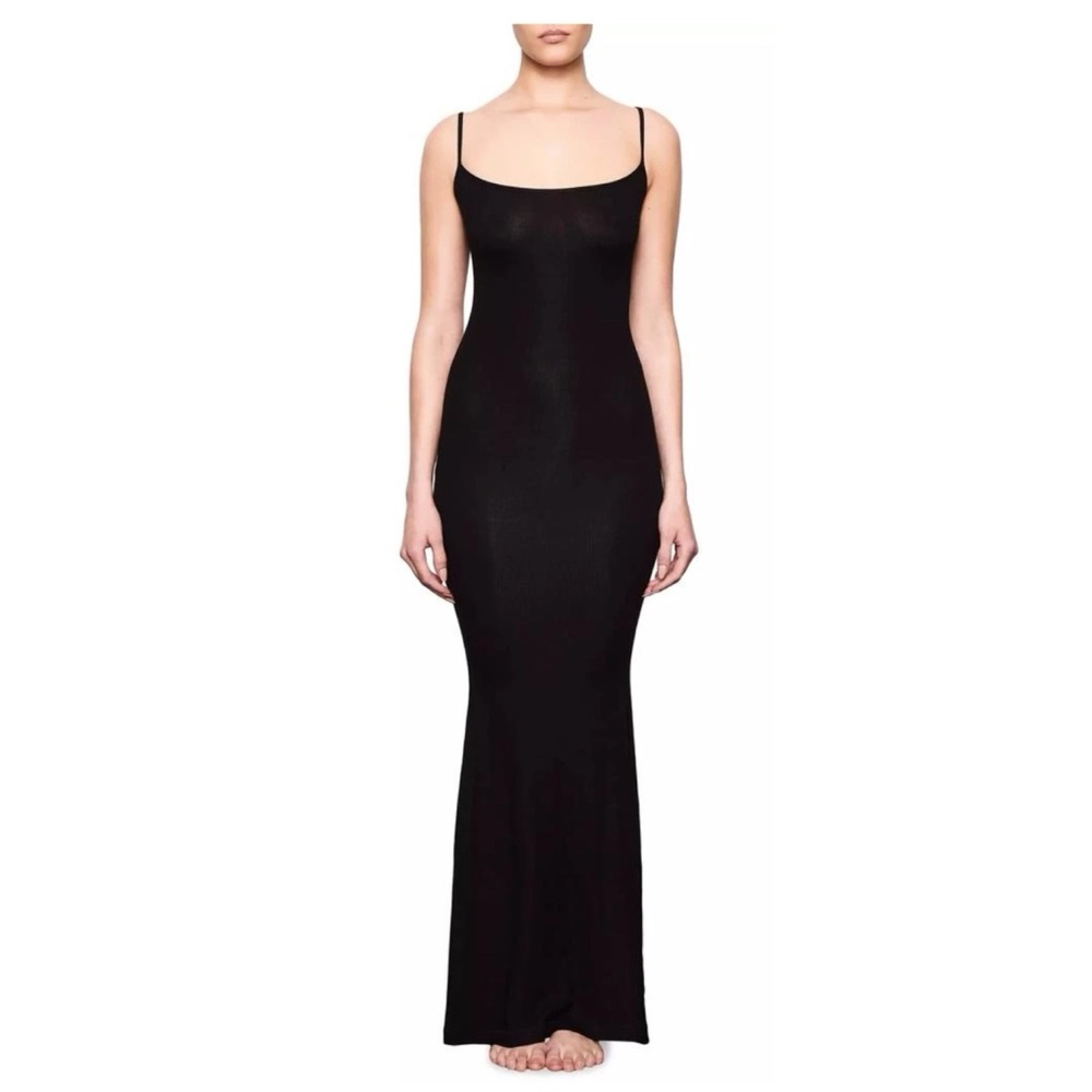 SKIMS Soft Lounge Ribbed Maxi Dress in Onyx  (Size: XL)